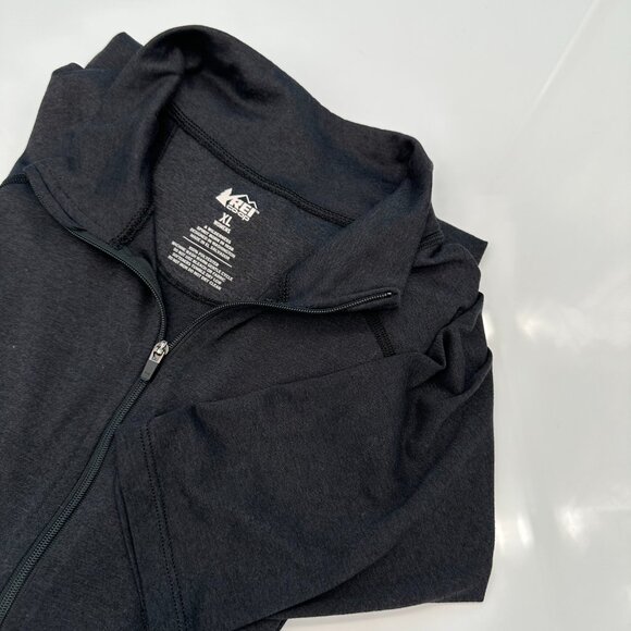 REI Women's Lightweight Base Layer Half-Zip Wicking Top, Size XL, Charcoal Black - Picture 1 of 9